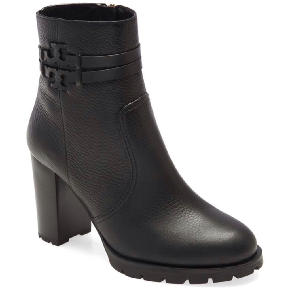 NEW Tory Burch Leigh 90mm Lug Sole Bootie Leather Size 9.5